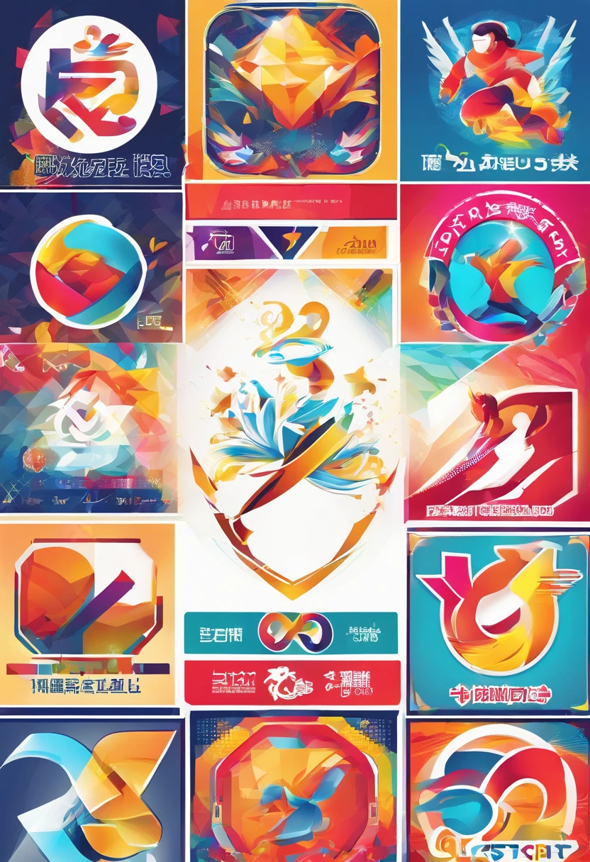 LOGO, sports meet, Olympic logo, Asian Games logo, generate a logo for a sports festival, Symbols with a sense of strength, sporty symbols, Sense of speed, 6, The sixth edition, the number six, and the logo of the sixth edition of the Games reflect the number six, cartoons, geometric shapes, abstractions, sports festival, sports event logo, emblem, The 6th Sports Festival, sport, primary school, school, school sports event logo