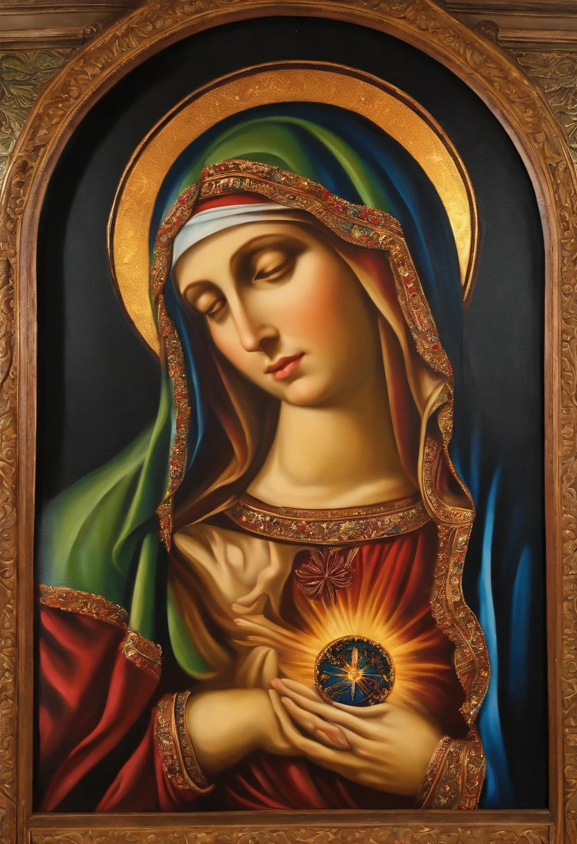Oil painting of Mary, mother of God