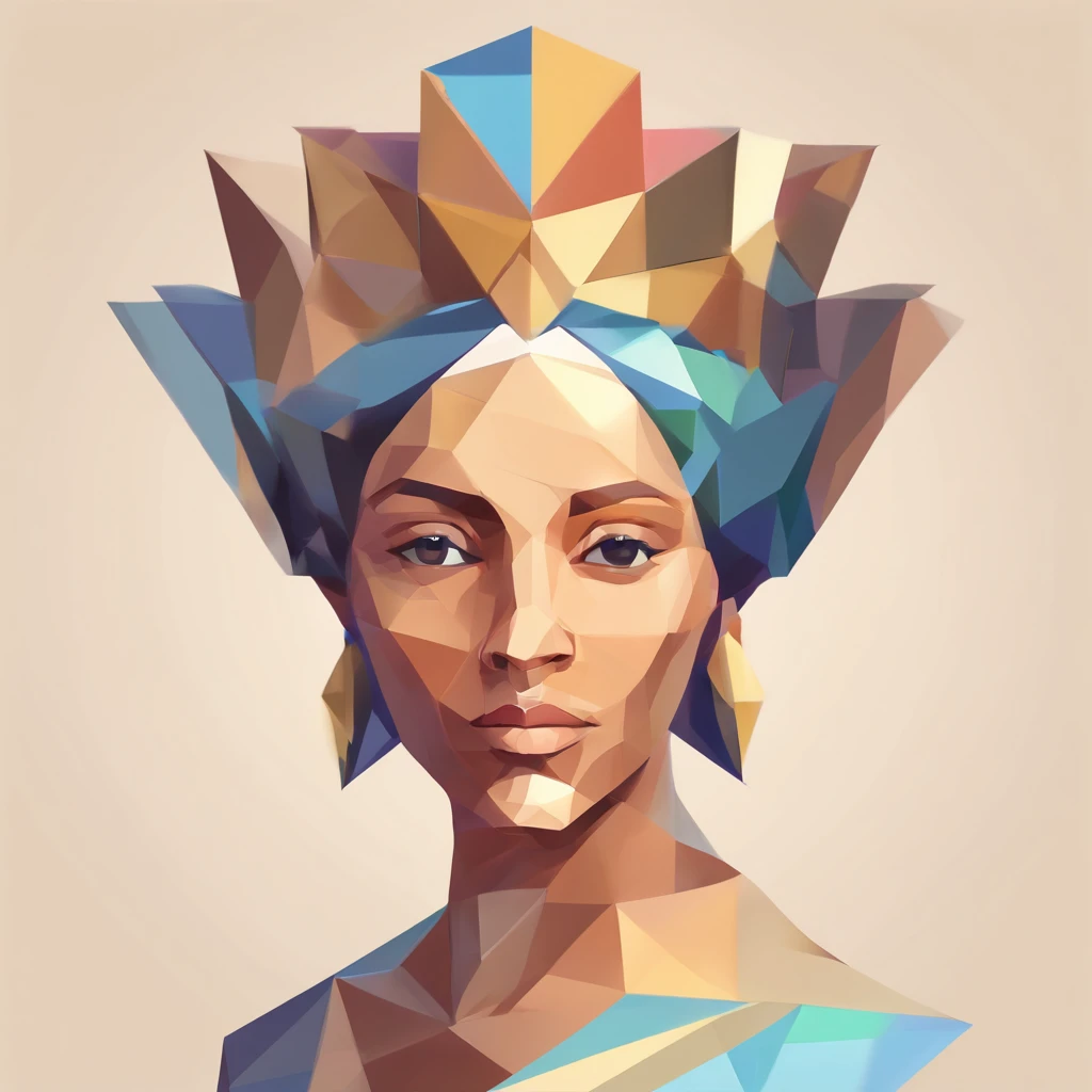 a painting of a woman with a halo on her head, Virgem Maria, Retrato da Virgem Maria, geometrical masterpiece, Arte poligonal, majestosa mulher de santo, arte vetorial altamente detalhada, catholic religious art, Obra-prima, arte magistral e intrincada, santo e belo, queen of heaven, artista desconhecido, arte vetorial, Obra-prima da arte digital, arte digital detalhada
