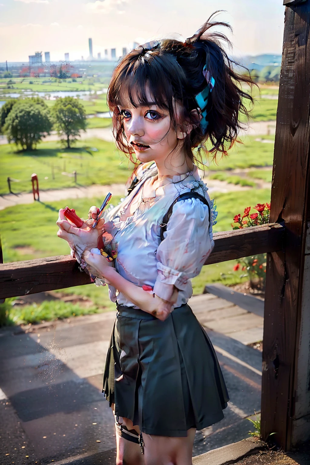 1girl in,Curly hair,In the Dark。((masterpiece)), ((best quality)), (ultra-detailed), ((kawaii)), cute, (lovely), ((sexy)), (ero), ((extremely detailed)), 4K, (8K), best quality, (beautiful), illustration, anime style, pencil drawing, watercolor pencil, dynamic angle, focus on the face, green meadow, rose, forest, beautiful sky, daytime, autumn, a cute girl, 1girl, solo, gothic ta costume, beautiful blue hair, beautiful blue eyes, ((beautiful eyes)), light brown-skinned, long hair, ponytail, mesh, buttocks, flat breast, tiny breast, large breast, wearing underpants, garter belt, slim, slender, earrings, necklace, tattoo, blush, ahegao, sparkling effect, lotion, shiny, latex