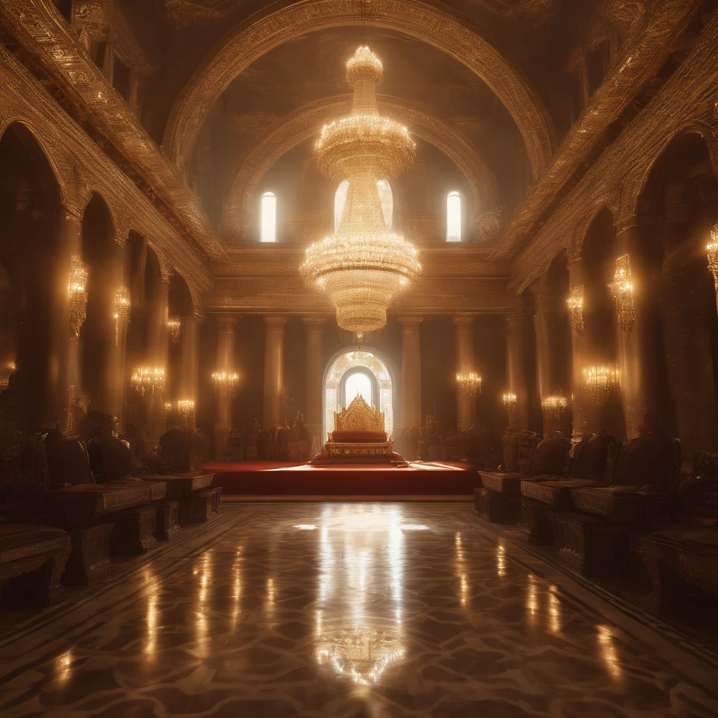Empty Celestial Throne with a shining, glittering, almost blinding crown with seven diadems one inside the other and a glittering royal robe on the throne of Divine Majesty,Epic clouds and divine lighting,super high resolution, best quality, photo, 8k, ( photorealistic: 1.2), cinematic lighting, beams of light, the crystal throne, golden light (halo: 1.2), masterpiece, best quality, intricate details, snow environment and crystals in the background, portal of the future, 3D light, HD, Magic, God of Light, Backlight, Detailed Face, DREAD, Depth of Field, Soft Lighting, Tone Mapped, Highly Detailed, Concept Art, Soft, Sharp Focus, Dramatic Lighting, Highly Detailed Art, Cinematic, 8K, Amazing Shadows ( highly detailed background: 1.2) , --auto