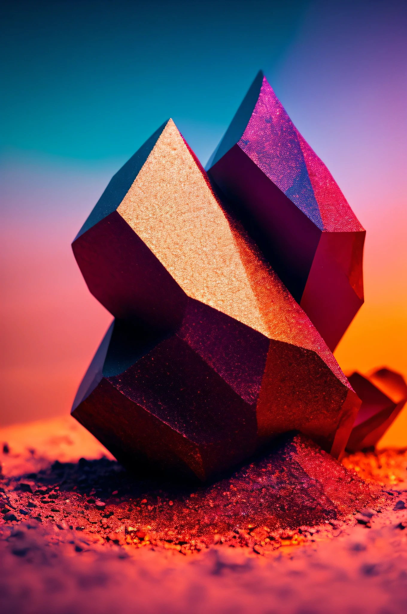 A mass of iron ore crystals shining in seven colors