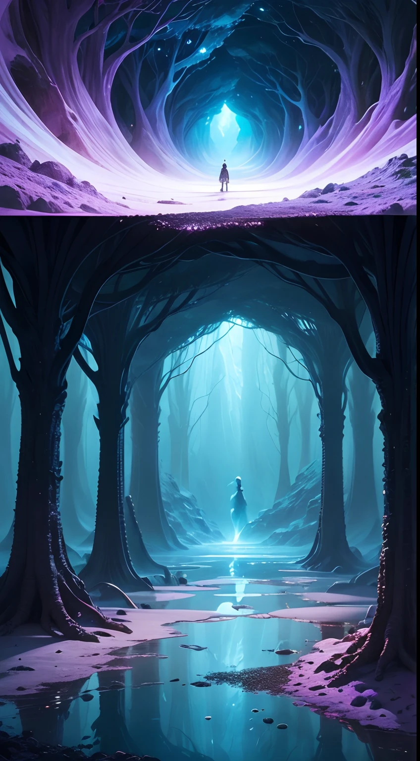 When I landed on the surface of the moon, I was amazed by what I saw. I found a magnificent scene, as if I were in a magical dreamland. The lunar underworld is a vast and mysterious labyrinth full of incredible wonders. The huge cave extends to the horizon and emits a faint blue light, like a dreamy aura. The interior of the cave is covered with colorful crystals that emit a dazzling glow, making you feel like you are in a magical crystal palace. At the end of the cave, a huge underground river flows slowly. The river has a mysterious purple color and gives off an intoxicating fragrance. Colorful plants float on the surface of the water, which shimmer in enchanting colors in the faint moonlight, like a dreamlike wonderland. Walking along the river, I found a huge underground forest. The trees rise tall, with dense foliage and flourishing. The trunk is covered with a strange texture, smooth and powerful, as if it contains endless energy. The animals in the forest are also unique and exotic, birds spread their wings and emit beautiful songs, and small animals play under the trees, like a harmonious and peaceful small world. Out of the underground forest, I came to a vast underground plain. The plain is covered with soft moon dust, like delicate fluff, and it makes a slight sound when stepping on the foot. At the end of the plain is a huge underground city. Towering buildings stand on the plain and exude modern technology. Through the transparent façade of the building, you can see the people coming and going in the city. This underground world made me feel the boundless imagination and creativity of human beings, and it is a mysterious and fascinating place.