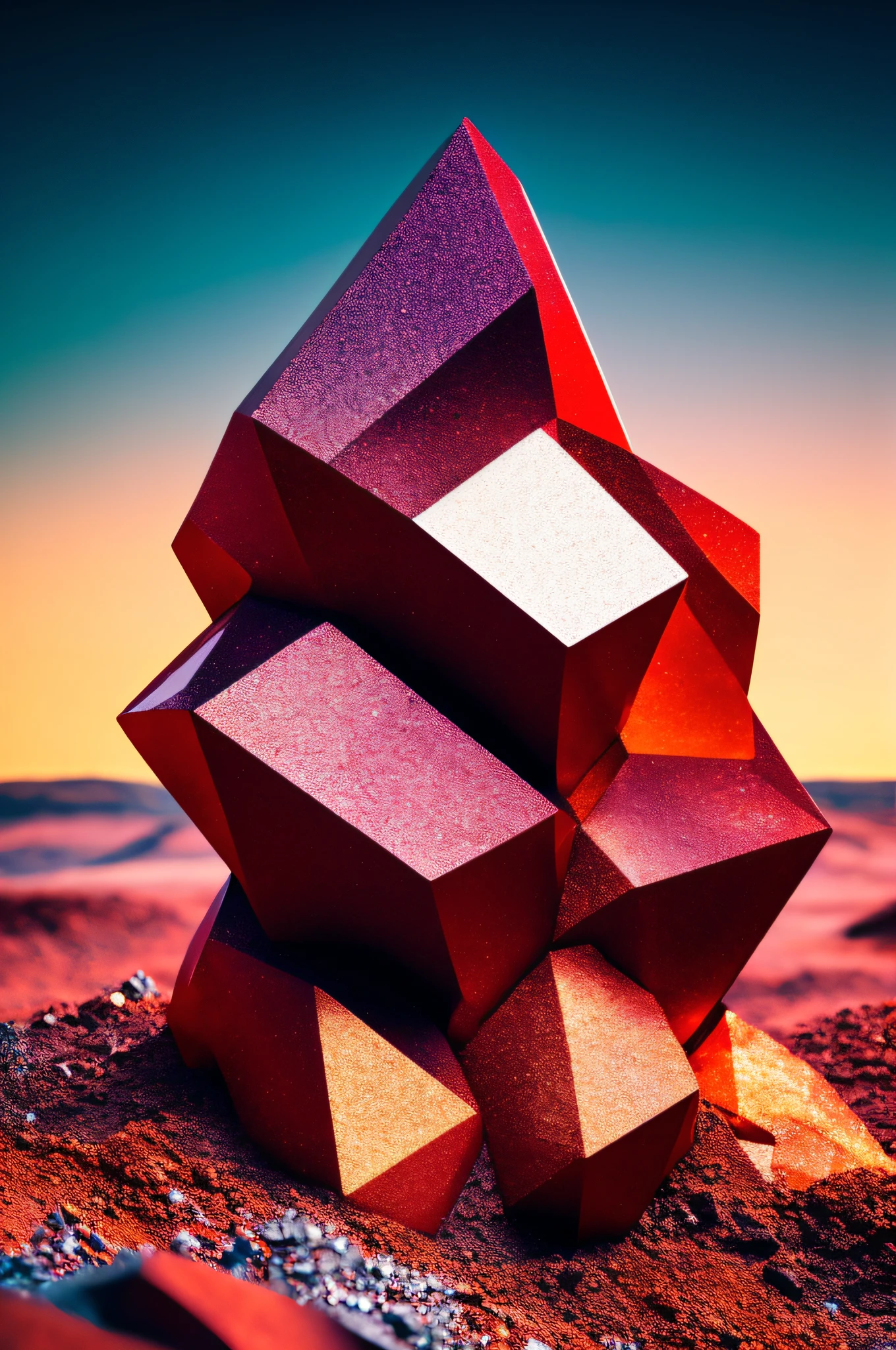 A mass of iron ore crystals shining in seven colors