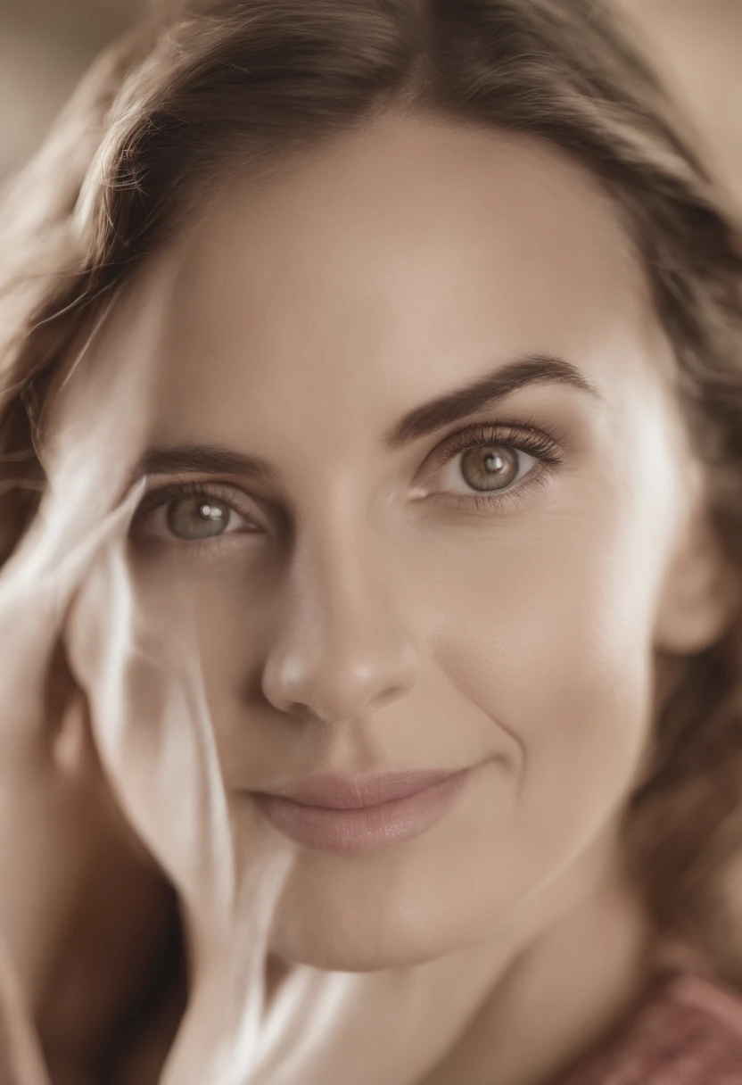 Garota com cabelo bem caheado ate a cintura, cabelo marrom escuro, olhos castanhos claros, rosto bem texturizado e redondo, bochechas fofas e vermelhas, boca grande e rosada, not so thin nose, garota de mais ou menos 17 anos, bonita e charmosa