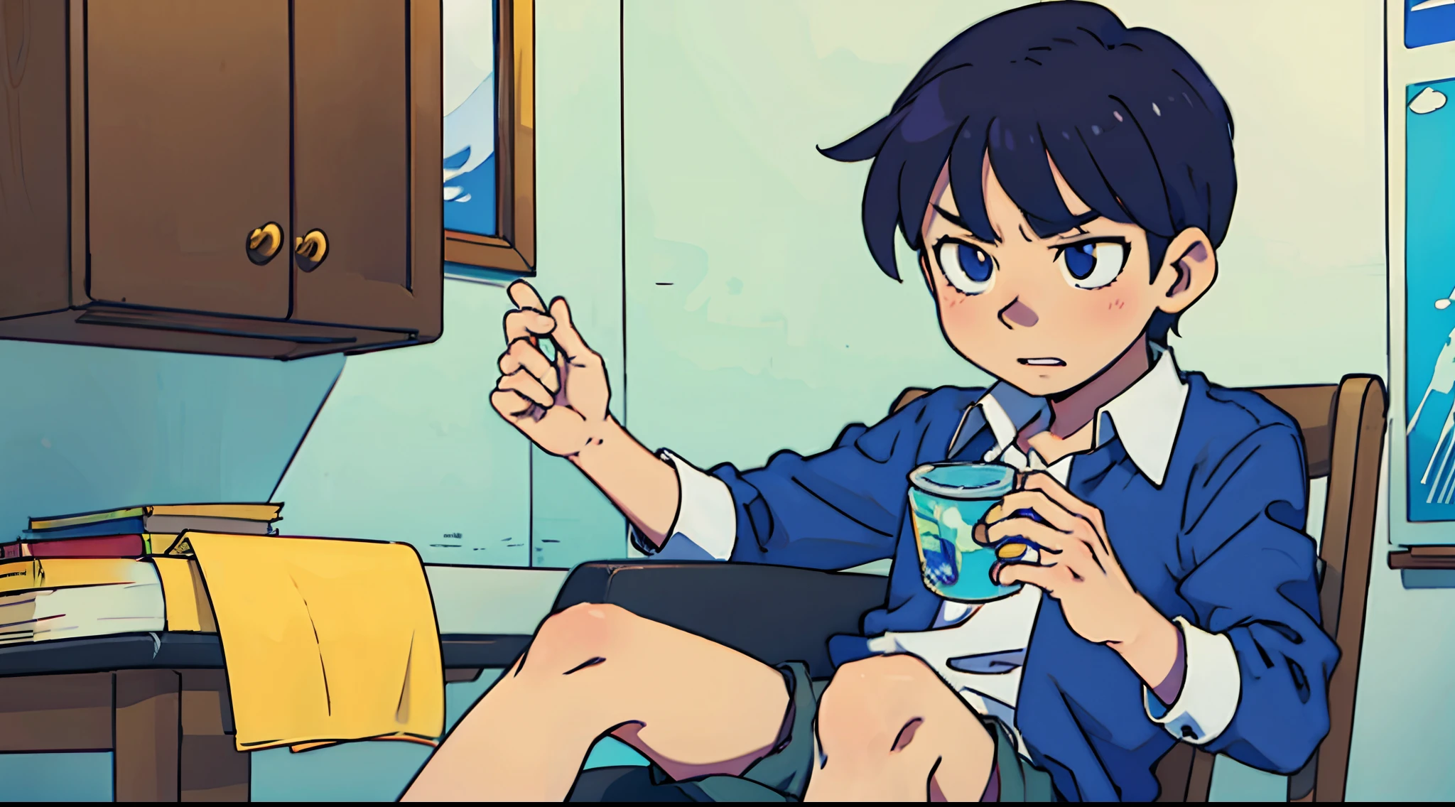 Anime boy jerking off