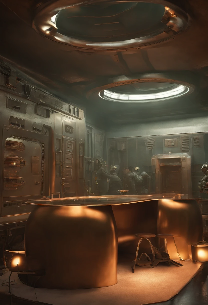 Embark on an extraordinary journey as you gaze at the hyper-realistic rendering of Area 51's secret interiors. En esta cautivadora escena, Witness the mysterious chambers, advanced technology, and clandestine activities shrouded in secrecy for decades.