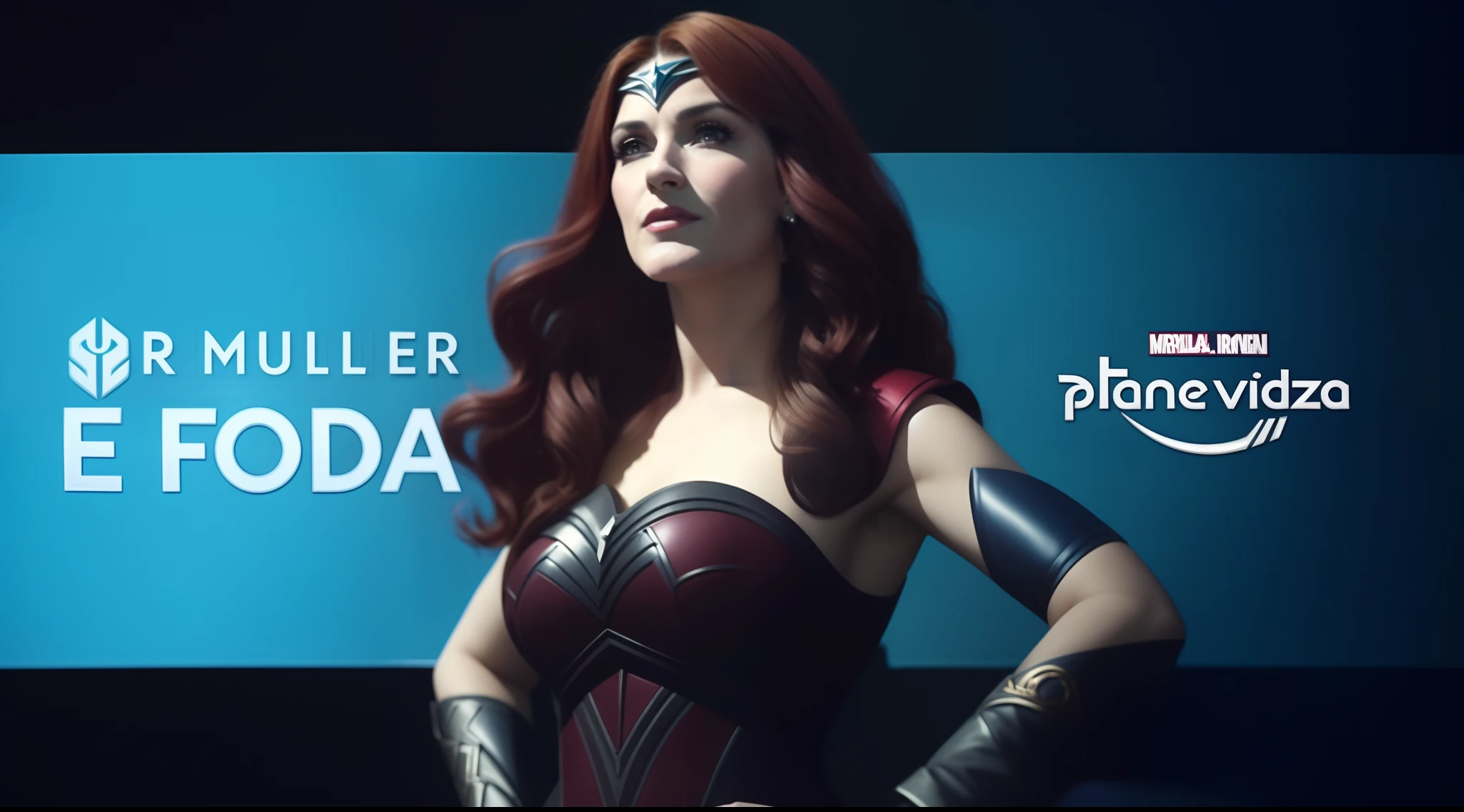 uma mulher em um traje, Imagem promocional, Wanda maximoff, 8 K, mulher maravilha, Lynda Carter Mulher-Maravilha, Wanda, Ad image, vestida como mulher maravilha, imagem promocional, orgulho, principal, Weta FX, a dark phoenix, livia prima, Cory Chase como um atlante