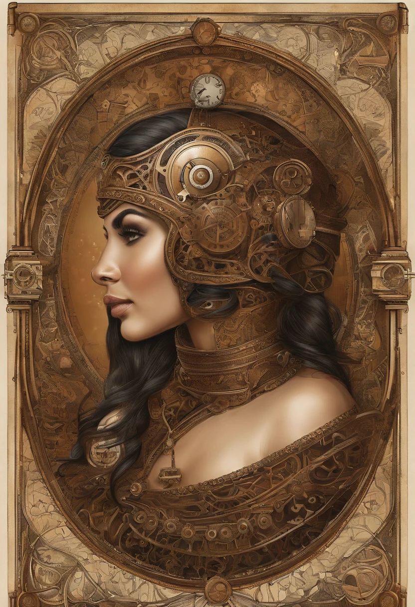 Produce a visually striking 8K AI-generated image of a Malay hijab girl drag racer in his 20s within a steampunk-inspired world. Use photorealism to bring out the racer's personality and determination, while also infusing the image with the intricate and imaginative details of a steampunk setting. Apply depth of field to create a captivating composition that immerses the viewer in the racer's world.