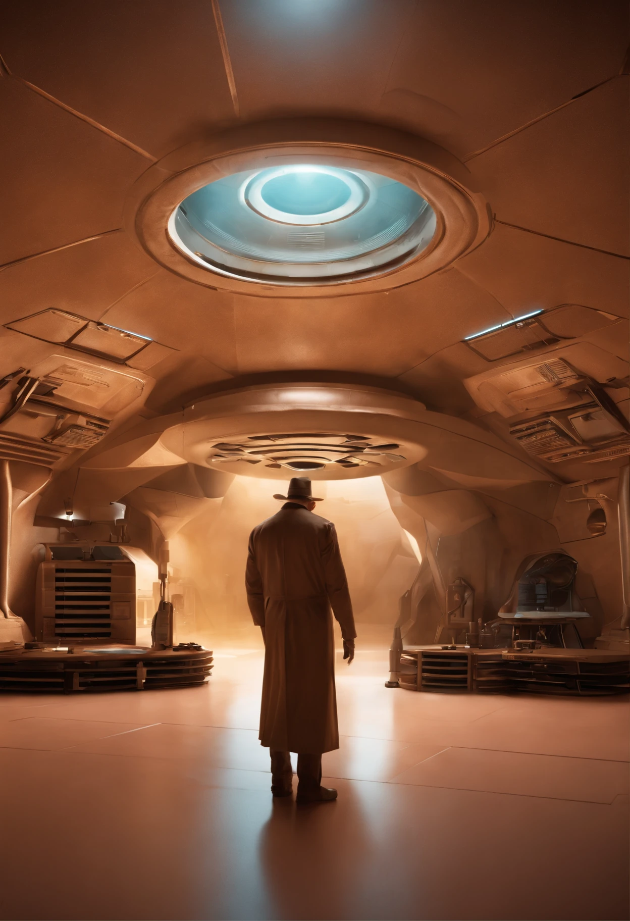 Embark on an extraordinary journey as you gaze at the hyper-realistic rendering of Area 51's secret interiors. En esta cautivadora escena, Witness the mysterious chambers, advanced technology, and clandestine activities shrouded in secrecy for decades.