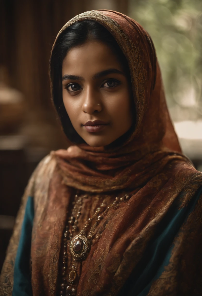 Produce an exceptionally detailed and lifelike scene portraying a young Malay girl, elegantly adorned in a hijab, immersed in a library. Her expression should reflect sheer surprise as magical fairies burst forth from the book she's reading. Strive for impeccable photorealism and an 8K resolution with a dynamic depth of field.
