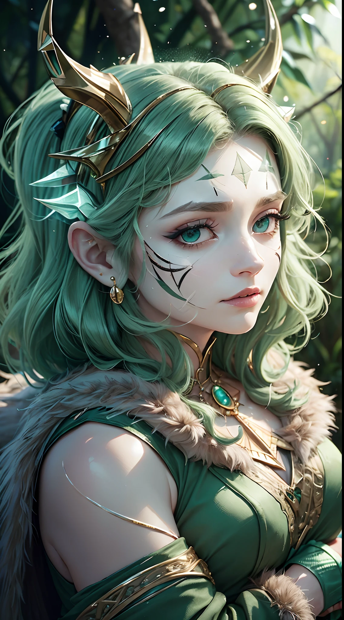 1girl topless, --quality 9 --hd -- testp bandana, long shiny green hair, gorgeous model girl, glossy intricate design, digital art, illustration, concept art, smooth, sharp focus, studio lighting, smooth, Tite Kubin, Peter Mohrbacher, Akihiko Yoshida