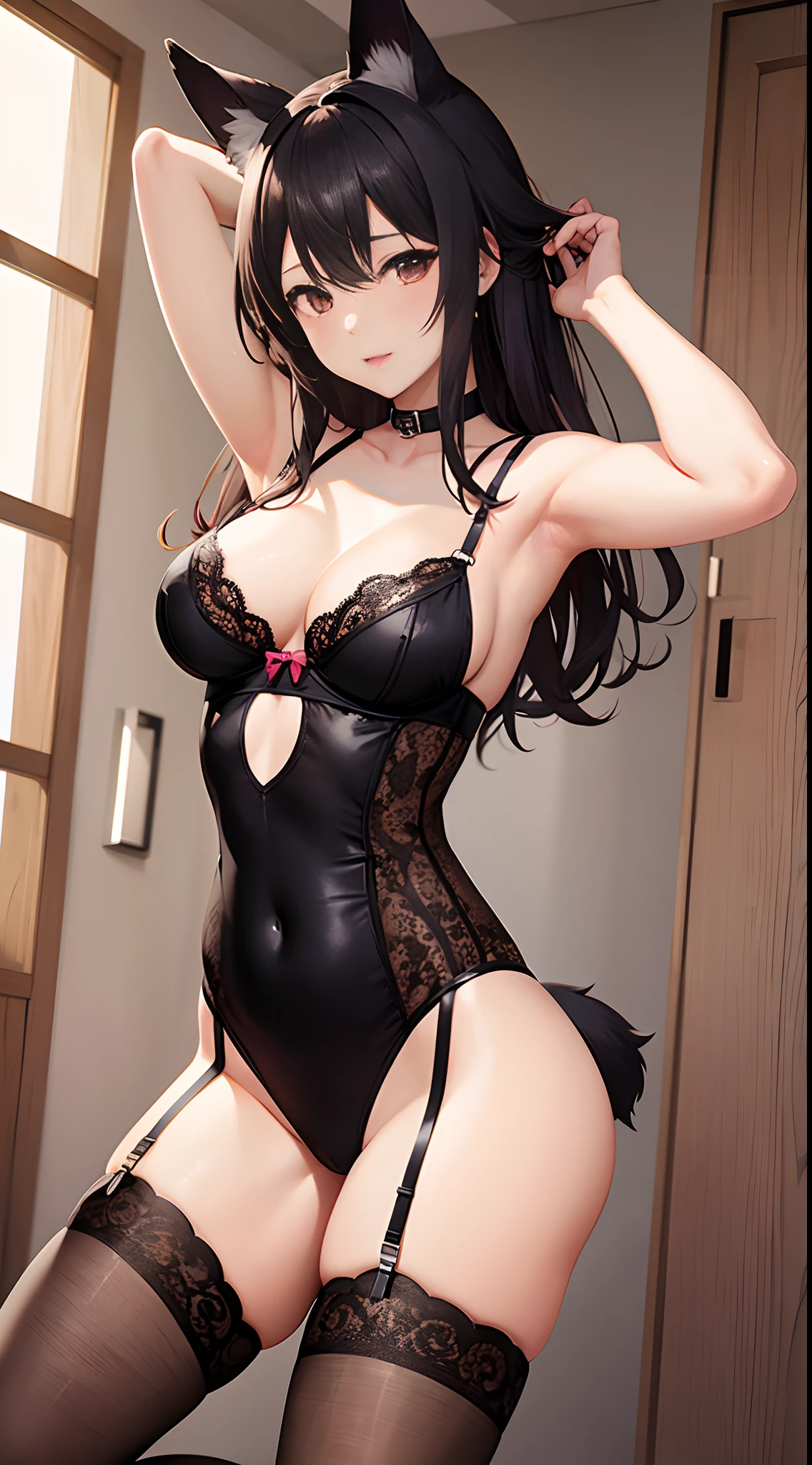 Anime dog girl in sexy lingerie