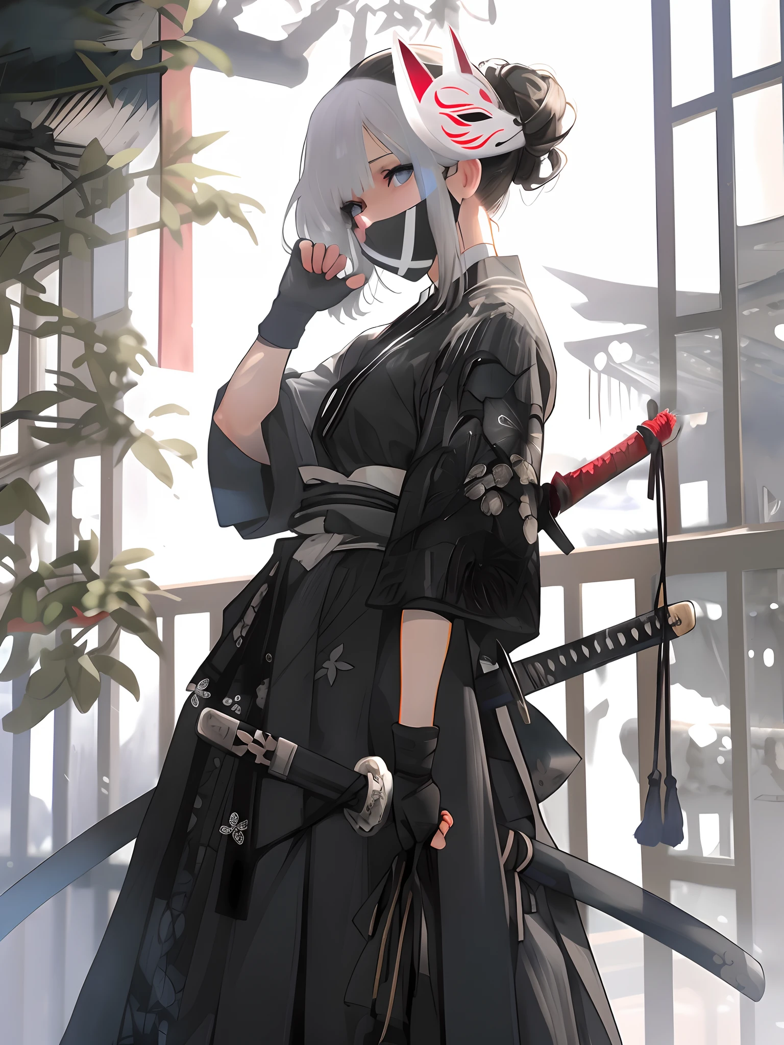 Red Japan sword hilt