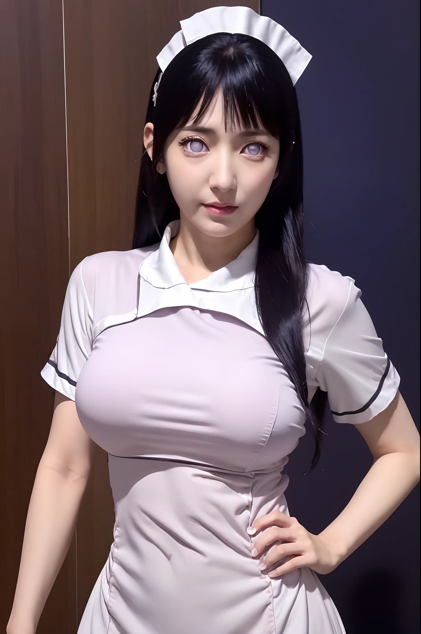 (((nurse costume))), cross-eyed, ahe-face, drunken eyes, ahegao, white clothes, white, white, white, bikini, white, mature, big, photorealistic, high resolution, 1 girl, gray hair, korean, heterochromic eyes, small moles under the eyes, big breasts, blue hair, outdoors, wharf, 25 years old,