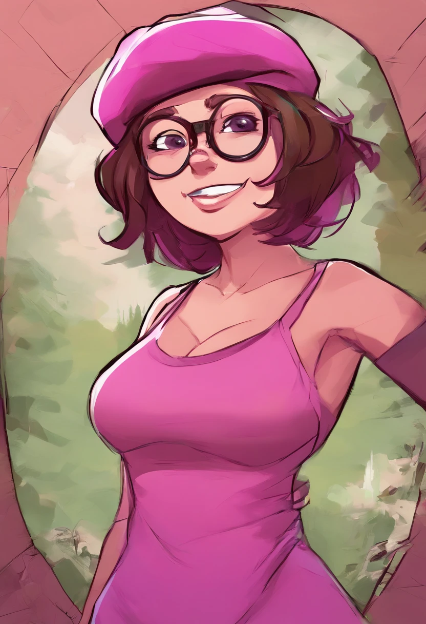 Velma dinkley in tank top and workout shorts with nipple slip 