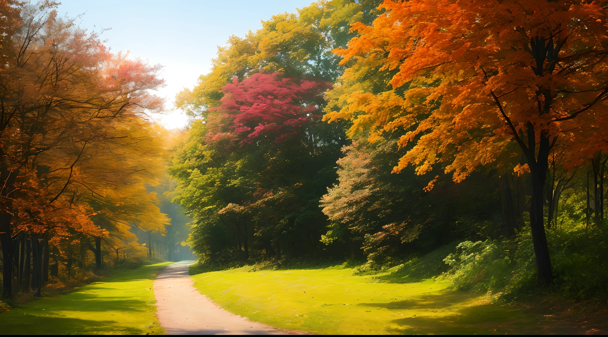 tmasterpiece,Best quality at best,high qulity,The is very detailed, CG unified 8k wallpaper,Textured landscape,Autumn morning,Several ginkgo trees in the sun,Sunlight shines on the leaves,Award-winning photography,Background bokeh,depth of fields,HDR,blooms,color difference,真实感, The is very detailed, Trends on Artstation, Trends on CGSociety, iintricate, high detal, dramatics, The art of midjourney