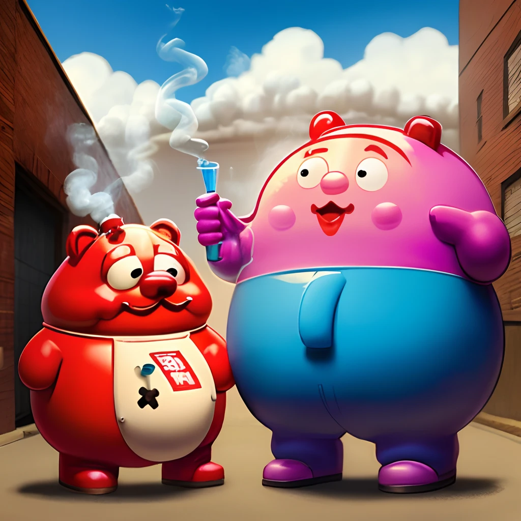 Kool-aid Man smoking a crack pipe