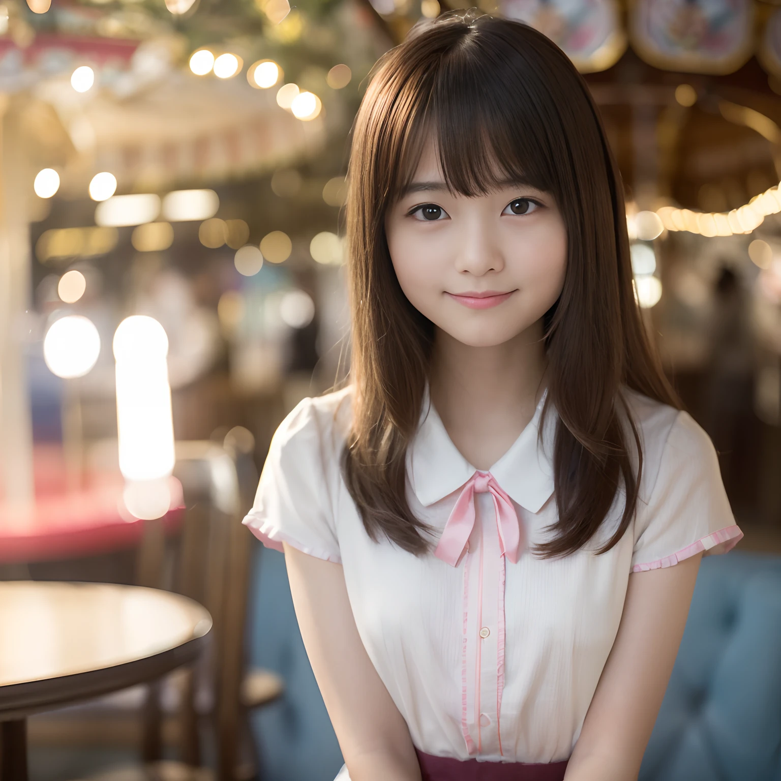 (8K、Raw photography、top-quality、masterpiece:1.2)、(realisitic、Photorealsitic:1.37)、ultra-detailliert、
1 girl in、cute little、独奏、Beautiful detailed sky、Detailed Cafe、natta、Standing、date、(blush of the nose)、(A smile:1.1)、(Mouth closed)、tiny chest、seducting smile、Night amusement park、merry-go-round、profetional lighting、Sony A7R4、Zessie 50mm f1.8、
medium breasts、Beautiful Detail Eye、(shirt with collar:1.1)、a bow tie、pleatedskirt、(short-hair:1.2)、Floating hair、Happy smile、Happy smile、17 year old girl
Rembrandt Lighting(Rembrandt lighting)