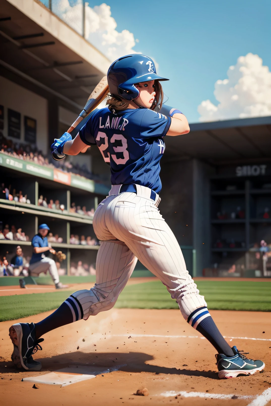 Home Run Batter,a beauty girl