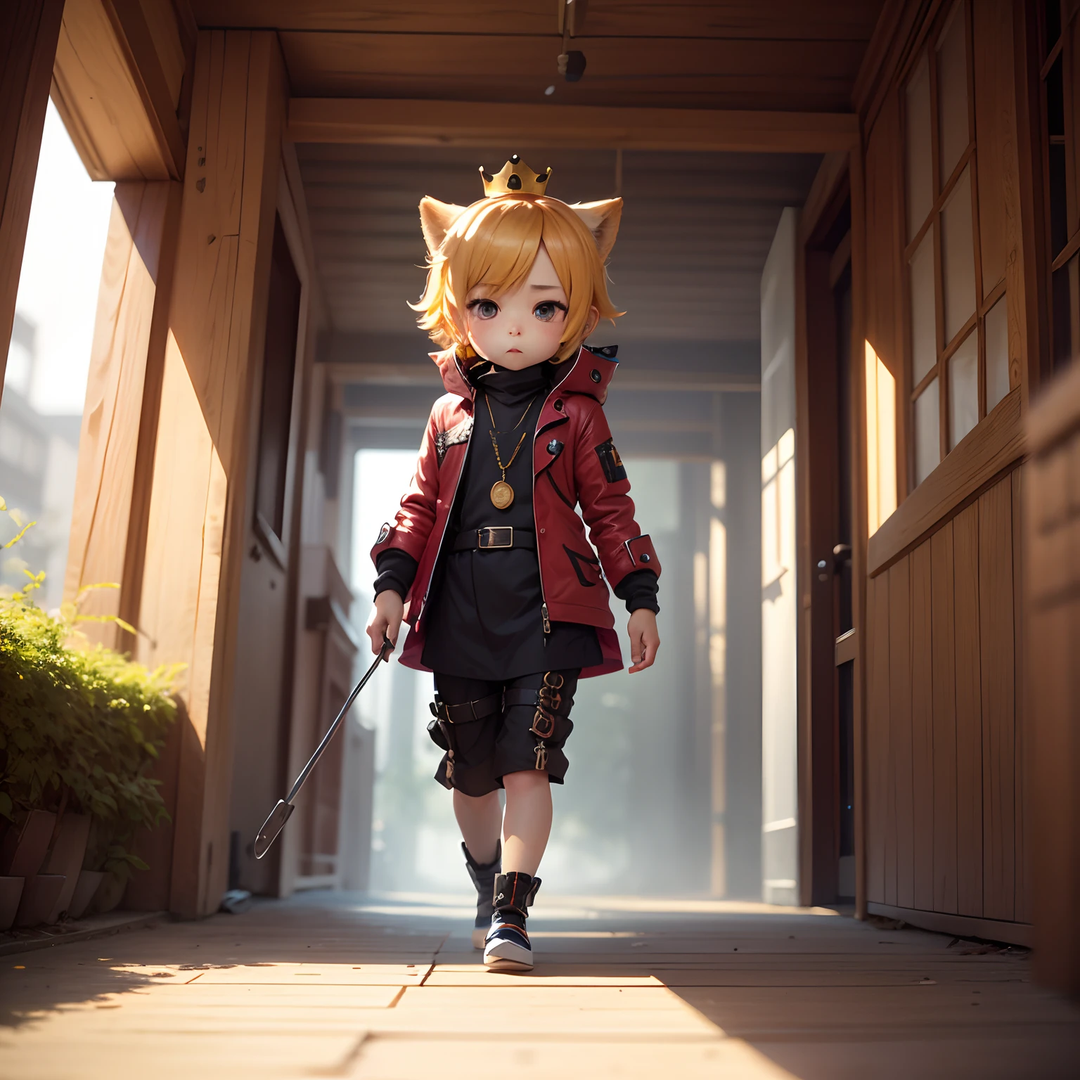 masterpiece、top-quality、ultra-detailliert、(King of Chibi Chara Hadaka:1.2)、独奏、ember、Walk with confidence