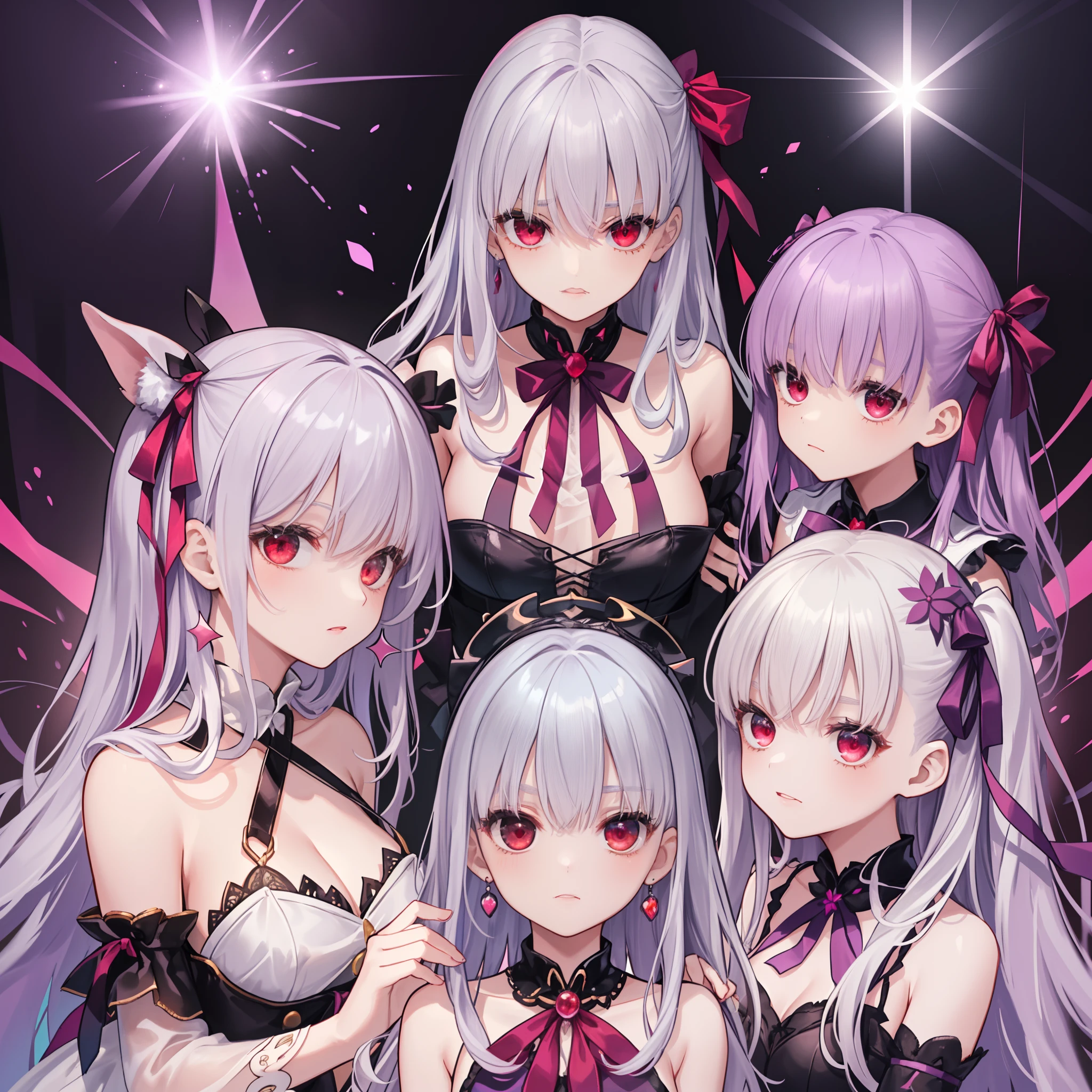 （（​masterpiece）），（（hightquality）），（（（hight resolution））），（（（:1.10））），（（Fate）），（（nffsw）），（（（（Kama）））），（（（Girls Harem））），（（（（（（A lot of girls were drawn）））））），（（（（（Girl with red ribbon and purplish-silver hair））））），（（（（Harem of a large group of girls with purplish-silver hair wearing red ribbons）））），（（（（Girl with purplish silver hair on red ribbon background）））），（（（（Body shape々Harem girl with purplish-silver hair wearing red ribbon）））），（（（appearance々Harem girl with hairstyle and purplish-silver hair wearing nice red ribbon））），（（（（（（（Her only hair color with a red ribbon is purplish-silver hair.））））））），（（（Purplish-silver twin tails with red ribbon and red ribbon））），（（（Short-cut purplish-silver hair wearing a red ribbon））），（（（long hair with purplish-silver hair wearing a red ribbon））），（（（Purplish silver twin drill hair））），（（（Purplish-silver hair and red ribbon ponytail））），（（（Slender girl with purplish-silver hair））），（（Gorgeous girl with purplish silver hair wearing red ribbon）），（（Purplish-silver haired virgin wearing red ribbon）），（（（（Costumes different from the original）））），（（（（Hairstyle different from the original）））），（（（Proportions different from the original））），（（（（Maid clothes style sexy fluffy game underwear）））），（（（Bright red eyes that glow ominously））），（（（Attractive appearance of the screen）））