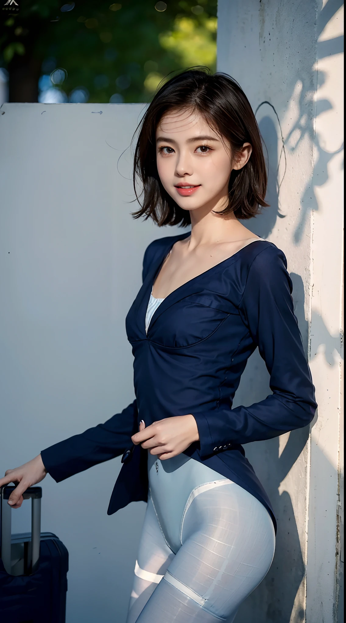 ((Highest quality)), ((masterpiece)), (detailed), Ultra cinematic, Blue hour, Ultimate ultra Photorealistic, ultimate high-quality 32k Leica M5 photo, A cowboy shot photo, a42yo ultimate beautiful & elegant Motherhood Japanese actress, looking at viewer, very embarrassed, much blush:1.9, 168cm,65kg,She has a very intelligent and ultimate exquisite beautiful Japanese face&black eyes, pointy nose, ultra detailed face, ultimate exquisite nice-proportioned body and Décolletage and hips , black elegant&cute short bob:1.9, a simple very just fit plane white running shirts soaked sweat and short pants