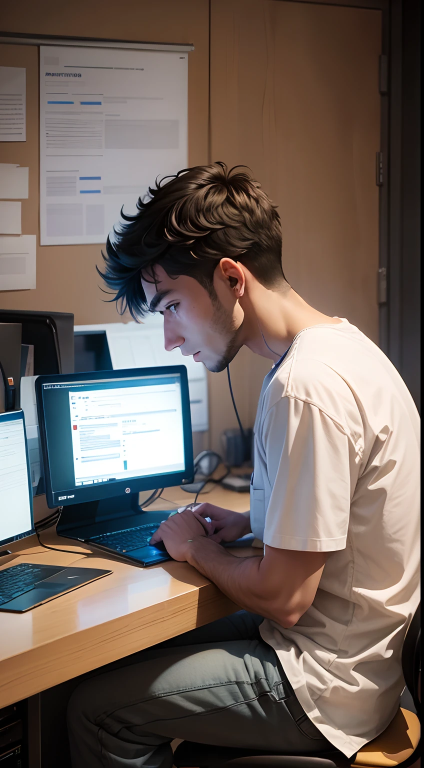 A photo of a programmer at work