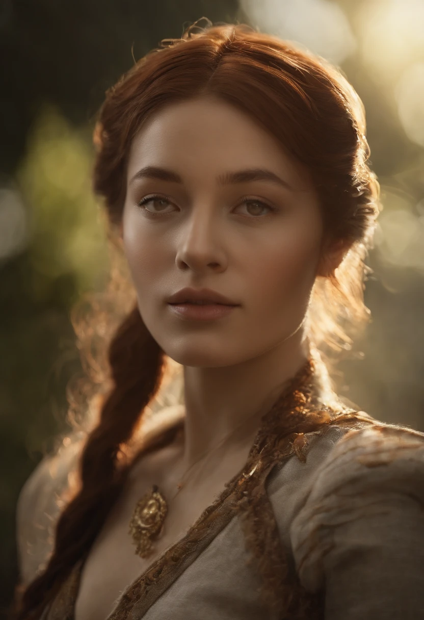 "Create the face of a woman inspired by Asian, Persian, and Russian traits:
- Face size: 21 centimeters.
- Nose position: Centered, 4 centimeters below the eyes.
- Nose size: 3.5 centimeters, refined and slightly upturned.
- Mouth size: 3 centimeters, with plush, well-defined lips.
- Eye details: Almond-shaped, green eyes, 2.5 centimeters in diameter, angled at 10 degrees, with a subtle curve.
- Radiant bronze complexion, evoking a sun-kissed glow.
- Short red hair, 10 centimeters in length, framing the face elegantly.
- Ensure hyper-realistic rendering with an 8K