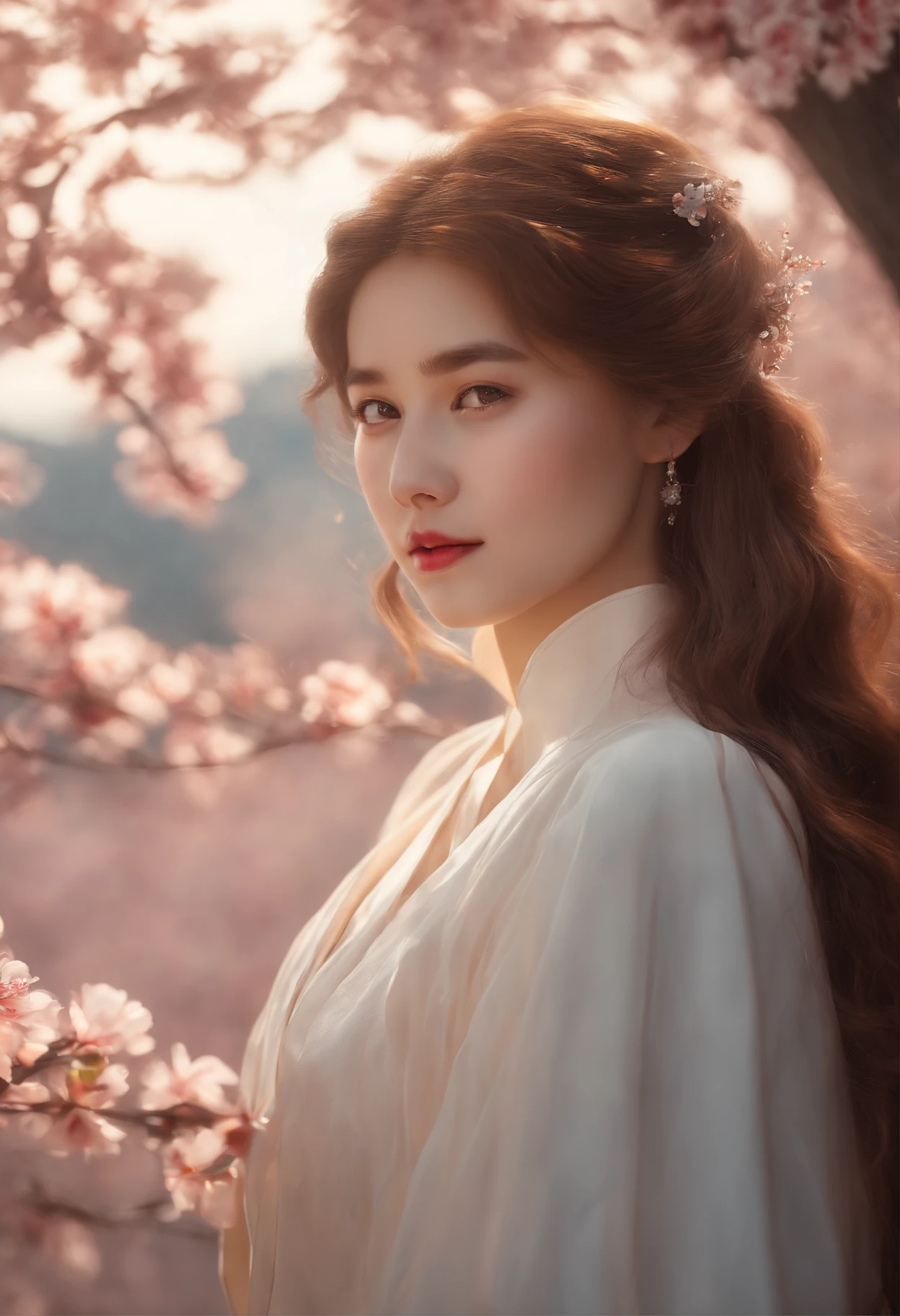 1girl , (incredibly_absurdres:1.5), 'solo' 'an extremely delicate , beautiful girl , 8k wallpaper,sakura:1.6,