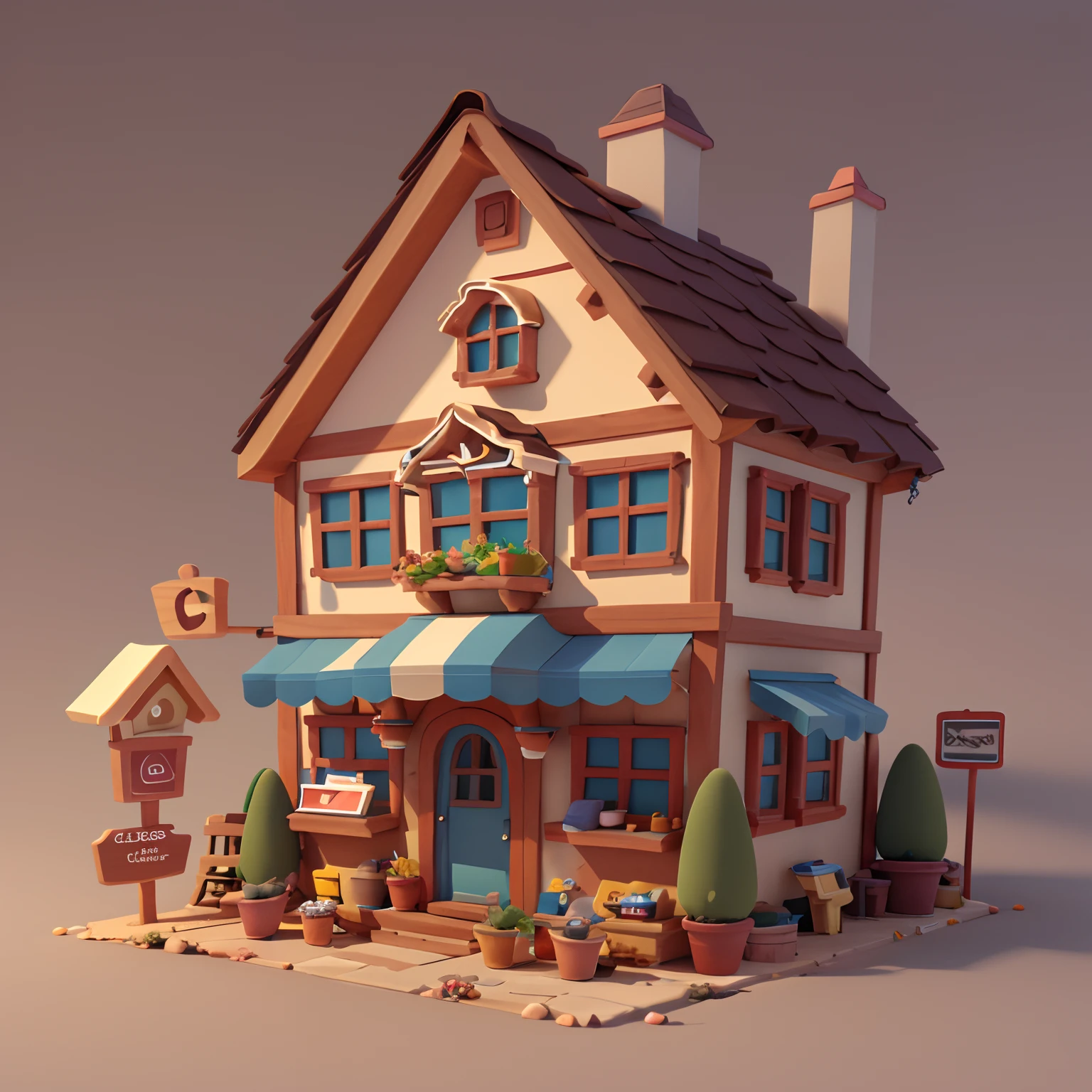 tmasterpiece,Best quality at best,cartoony,3D,sandbox,A small house,Little people still live in the house