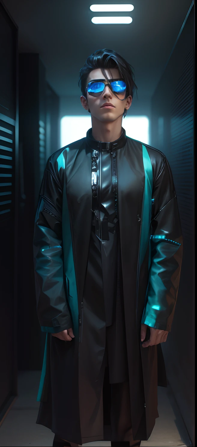 Change background cyberpunk handsome boy, Realistic face ,change dress to stylish dress, keep stylish sun glasses, hands in sylish position,change into sylish hair, 8k,ultra realistic