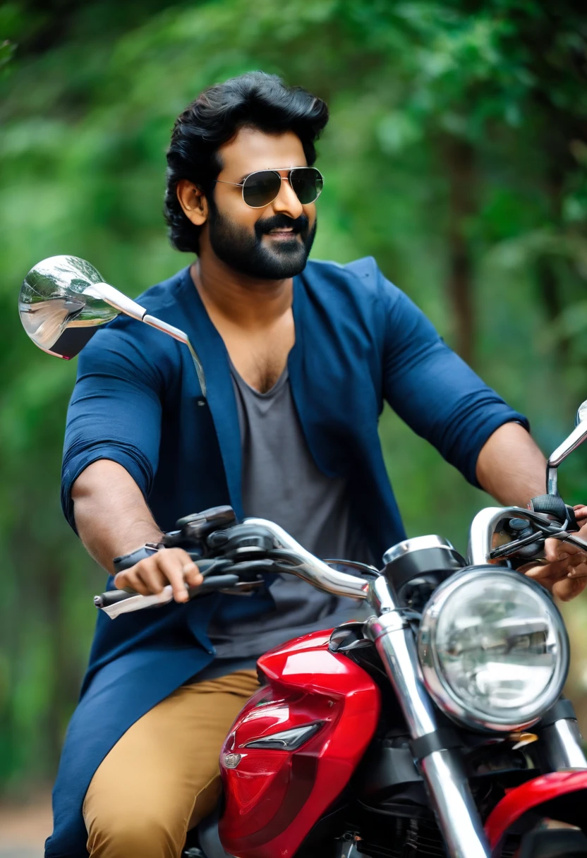 Telugu hero prabhas in bike looks