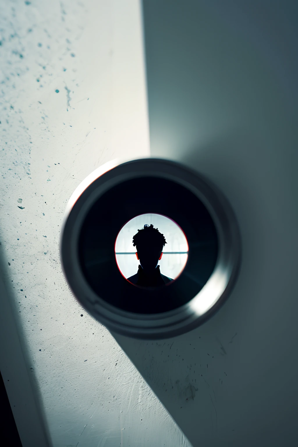 watching through peephole. thriller version