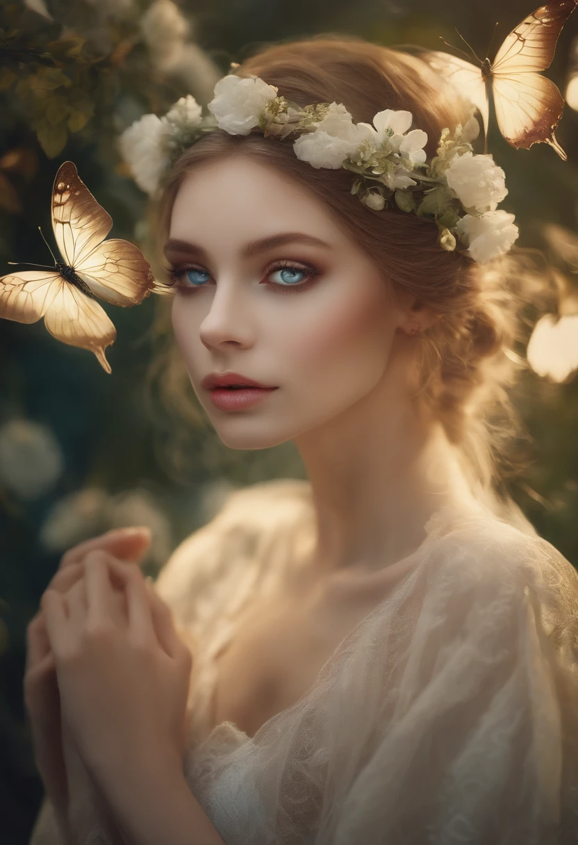 (full prompt without prefix)
lunar moth girl, beautiful detailed eyes, beautiful detailed lips, extremely detailed eyes and face, long eyelashes, fairy-like appearance, ethereal beauty, delicate wings, soft and graceful movements, glowing and shimmering in moonlight, surrounded by blooming flowers, surreal atmosphere, dreamlike scenery, fantastical creature, magical transformation process, enchanting colors, mesmerizing art style, iridescent glow, mystical aura, ethereal glow, supernatural being, celestial magic, graceful and elegant posture, otherworldly charm, luminous presence, delicate features, moonlit garden, divine creature, radiant beauty