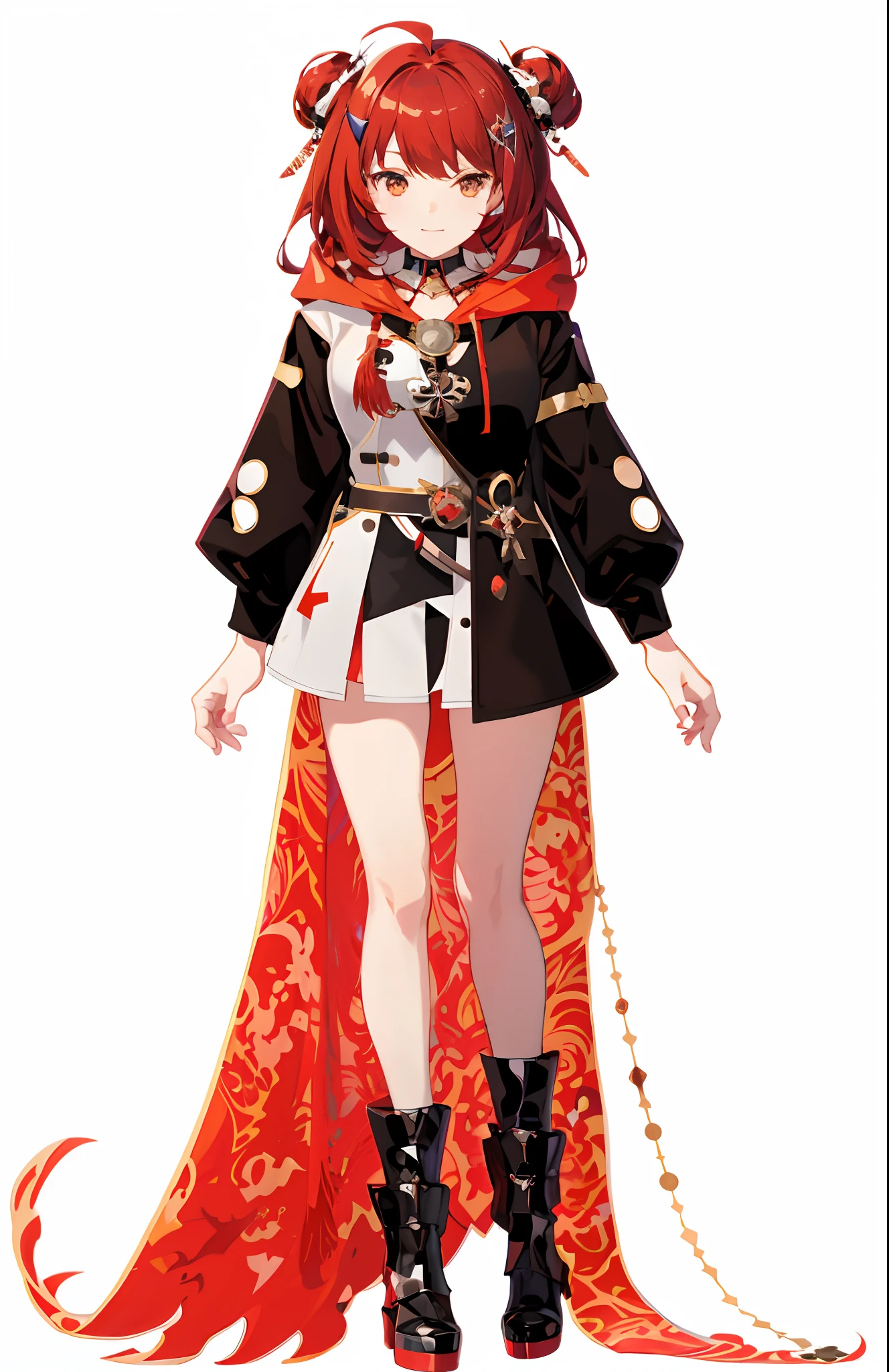 Anime girl in red cape and black coat, from the azur lane videogame, cushart krenz key art feminine, characters from azur lane, azur lane style, cushart krenz, Ayaka Genshin Impact, anime full body illustration, from girls frontline, detailed anime character art, onmyoji detailed art