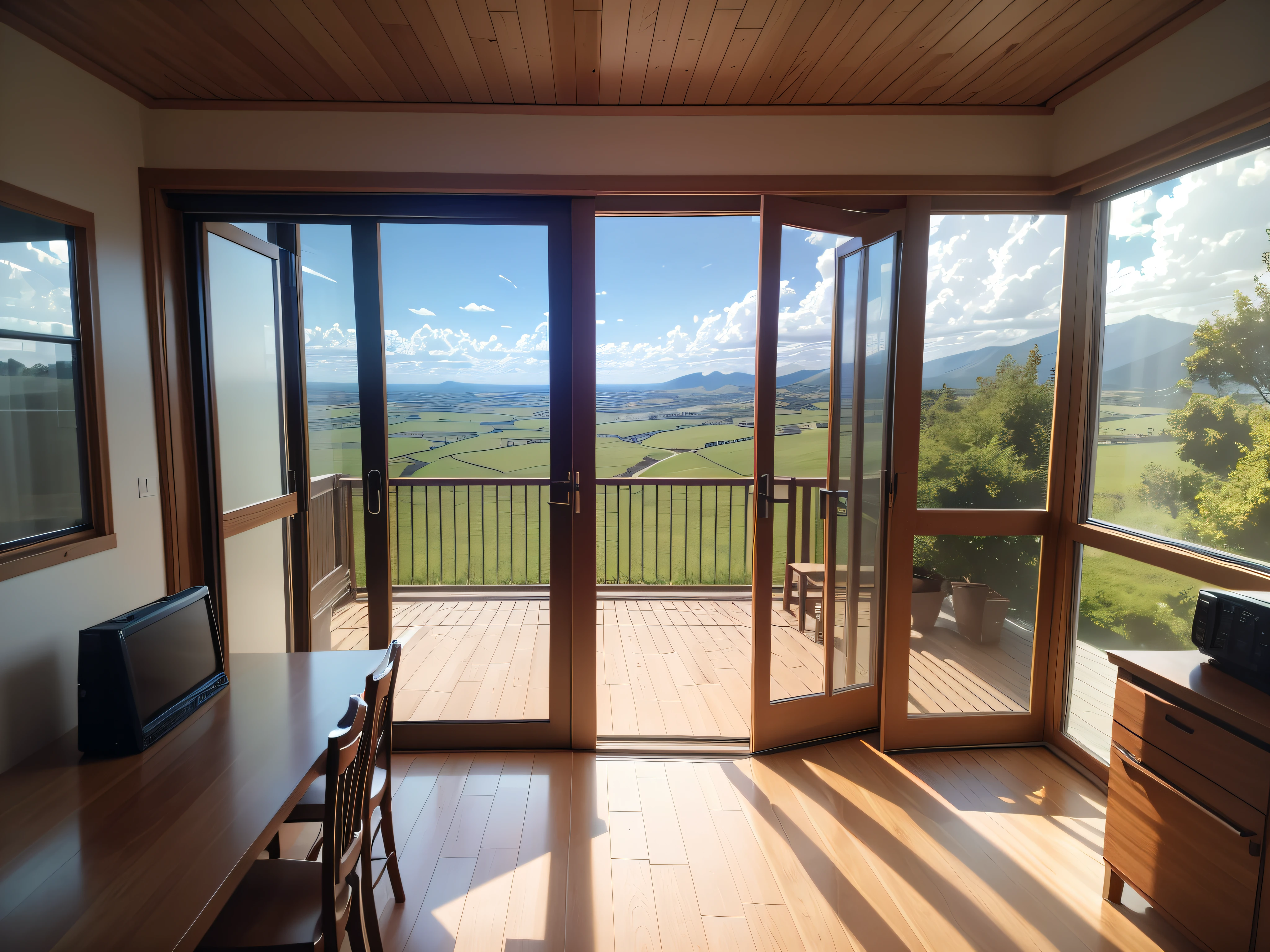 Panoramic Windows: Floor-to-ceiling windows with views of the surrounding landscape.