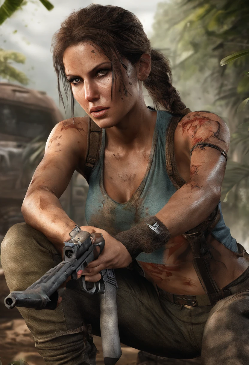 Lara croft fighting with vaas montenegro