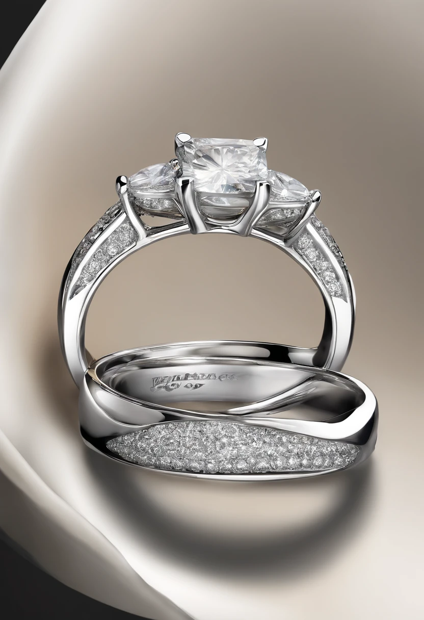 Wedding Rings with Glittering Diamonds