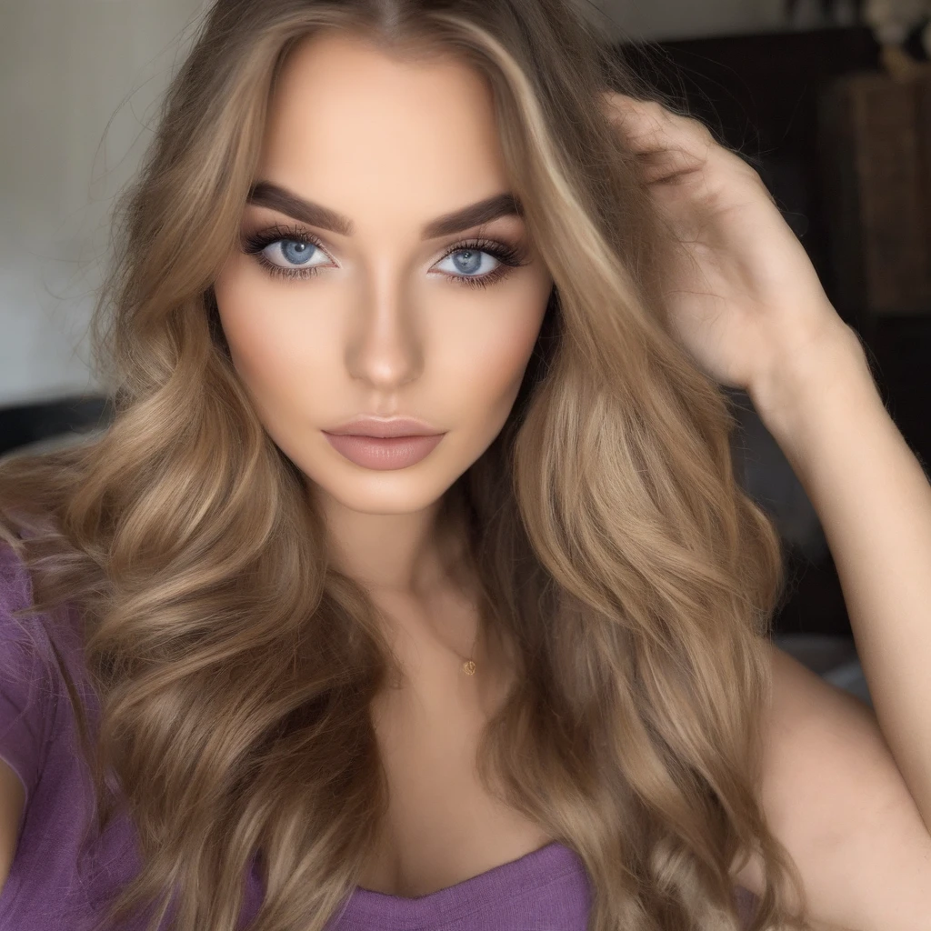 woman with matching tank top and panties, Sexy girl with blue eyes, portrait Mikayla Demaiter, portrait evie decker, blonde hair and large eyes, Selfie einer jungen Frau, Augen im Schlafzimmer, Violet Myers, ohne Make-up, Natural makeup, Blick direkt in die Kamera, Gesicht mit Artgram, dezentes Make-up, Stunning full body shot, im Schlafzimmer, Spaltung, taking a selfie, full face, full body, showing abs, shirt lifted