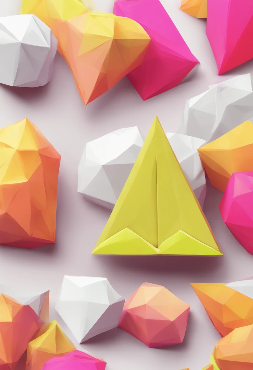 Durians, Paper cut art style, Neon candy color, Simple, Stylish, Bright, White space, 。.3D, Redshift, Arnold renderer, High detail, High quality, 8K