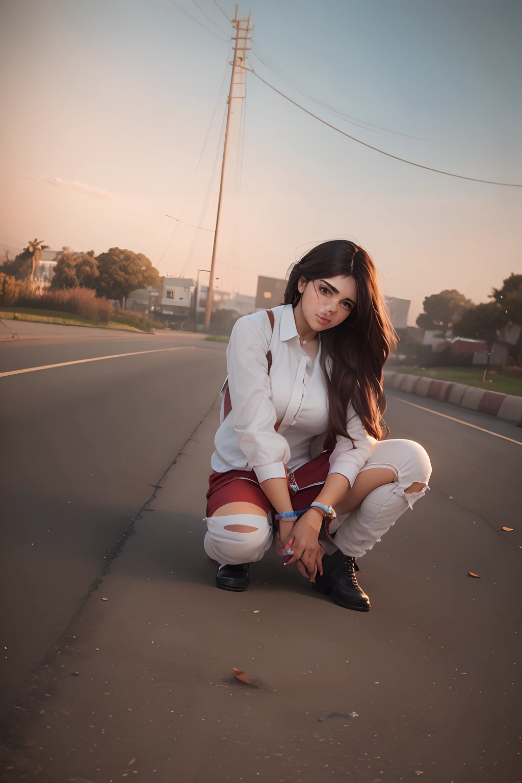 Beutiful girl and angey look change bagraund