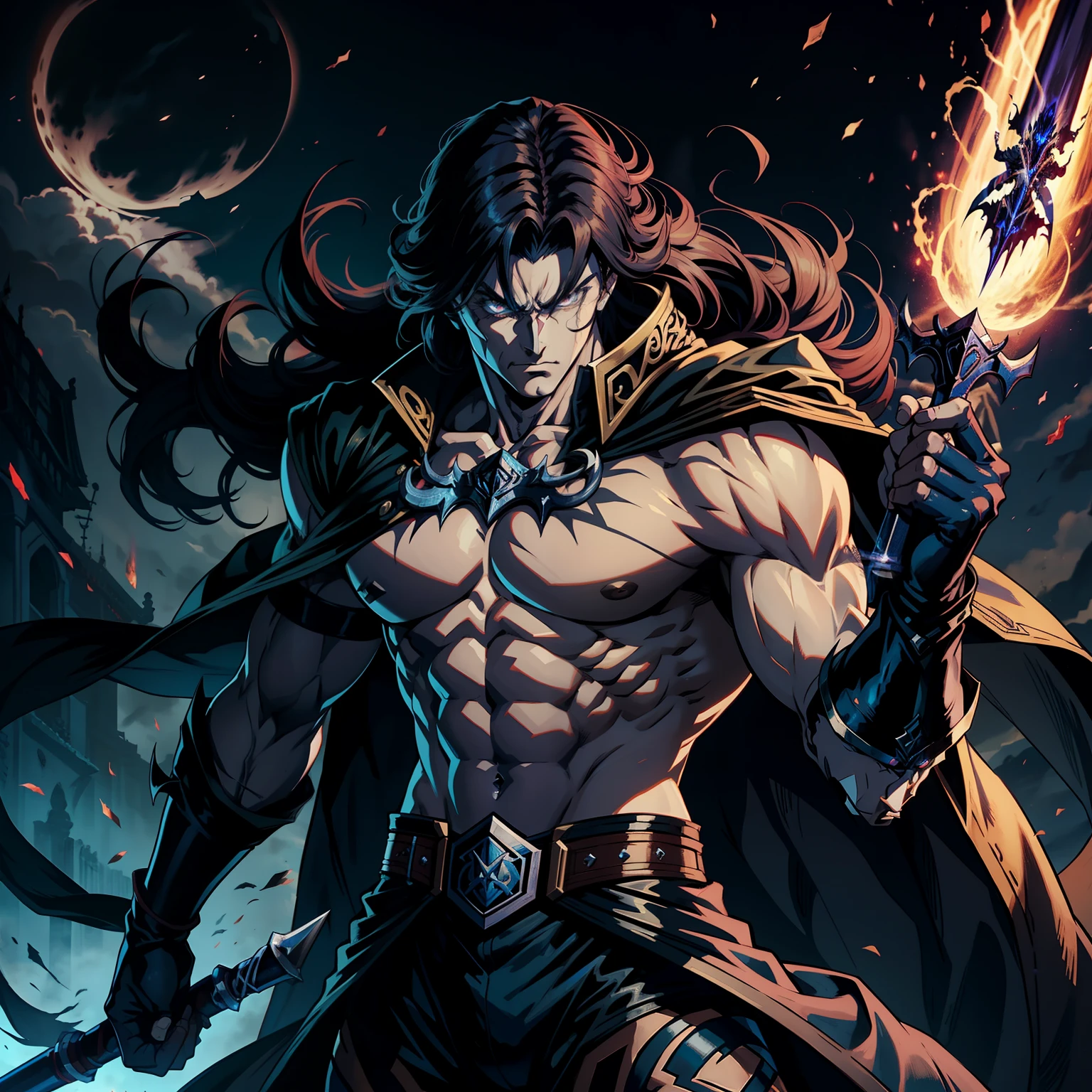 Castlevania Hyper Realistic Shadow Lord Super Hokuto No Ken Kenshiro Arabic Muscular Style