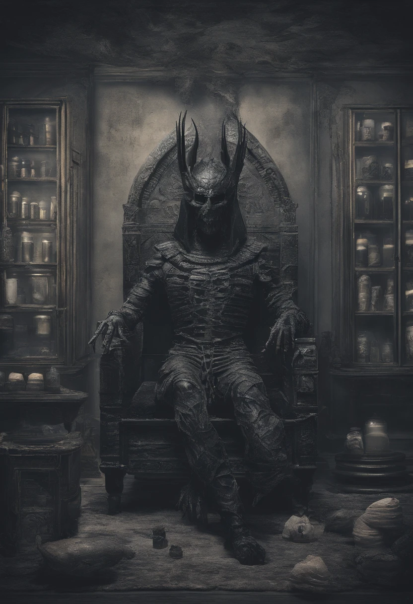(extremadamente detallado, obra maestra, La mejor calidad), Estilo oscuro, intense illumination, rostro con arrugas, soldier, medieval armor, rusted, axe, tentacle, monstruoso, interior de una piscina de agua verdosa, imagen submarina, alien con Colmillos finos. manchas de tinta. Rococo composition. Luz de caravaggio