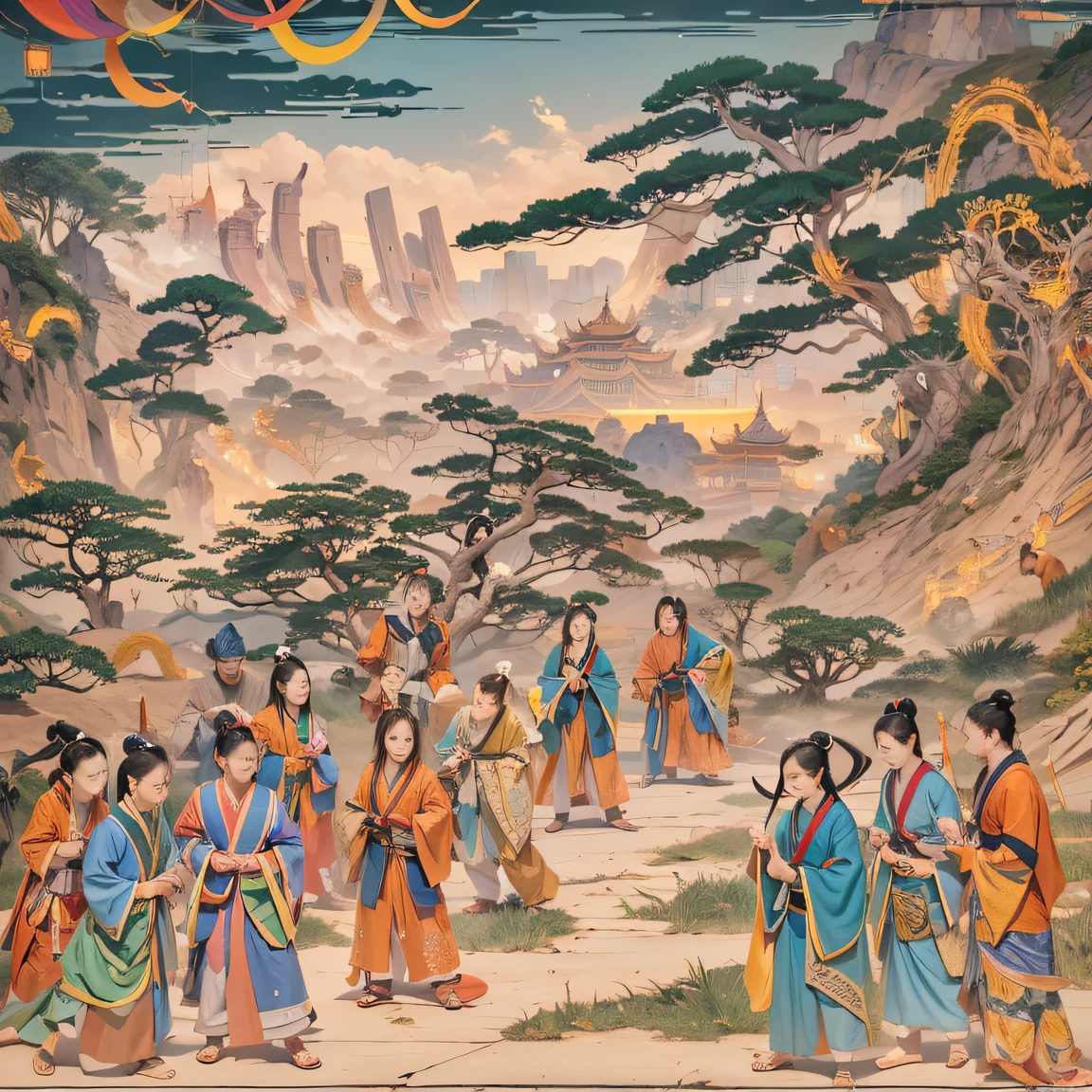 In order to get the Mandate of Heaven oracle, the demon man invaded the Qingyu family and the leader of the demon clan personally went down to fight Ye Xingyun, but in the end, he was defeated by Ye Xingyun with one bad move, at the same time, the king of Qi, Jiang Shang, came to Ningcheng and finally recognized Ye Xingyun's father and son, and found that Ye Xingyun was a rare eight-vein missing physique, which was extremely conducive to cultivating the Jiang family's ancestral Extreme Heavenly Dao Technique, but just when Ye Xingyun received the teaching of the King of Qi's cultivation and improved his cultivation, the mysterious woman An Yun suddenly appeared, in order to get the Nine Heavens Goddess Diagram on Ye Xingyun's body, she used the Qi Gate Technique to take it away, but unexpectedly involved in the grudge between the demon and Ye Xingyun。（Rainbow ruins）Climb the streets（Doomsday Rainbow）eyes filled with angry，He clenched his fists，Rush up，Deliver a fatal blow to your opponent，full bodyesbian，Full Body Male Mage 32K（Masterpiece rainbow，Rainbow Ultra HD）Long flowing black hair，Campsite size，zydink， The wounded lined up in the streets（Doomsday ruins rainbow）Climb the streets， The scene of the explosion（Rainbow Doomsday Ruins）， （Linen batik scarf）， Angry fighting stance， looking at the ground， Batik linen bandana， Chinese python pattern long-sleeved garment， rainbowing（Abstract propylene splash：1.2）， Dark clouds lightning background，Flour flies（realisticlying：1.4），Black color hair，Flour fluttering，rainbow background， A high resolution， the detail， RAW photogr， Sharp Re， Nikon D850 Film Stock Photo by Jefferies Lee 4 Kodak Portra 400 Camera F1.6 shots, Rich colors, ultra-realistic vivid textures, Dramatic lighting, Unreal Engine Art Station Trend, cinestir 800，Flowing black hair,（（（rainbowing）））The wounded lined up in the streets（rainbowing）Climb the streets，