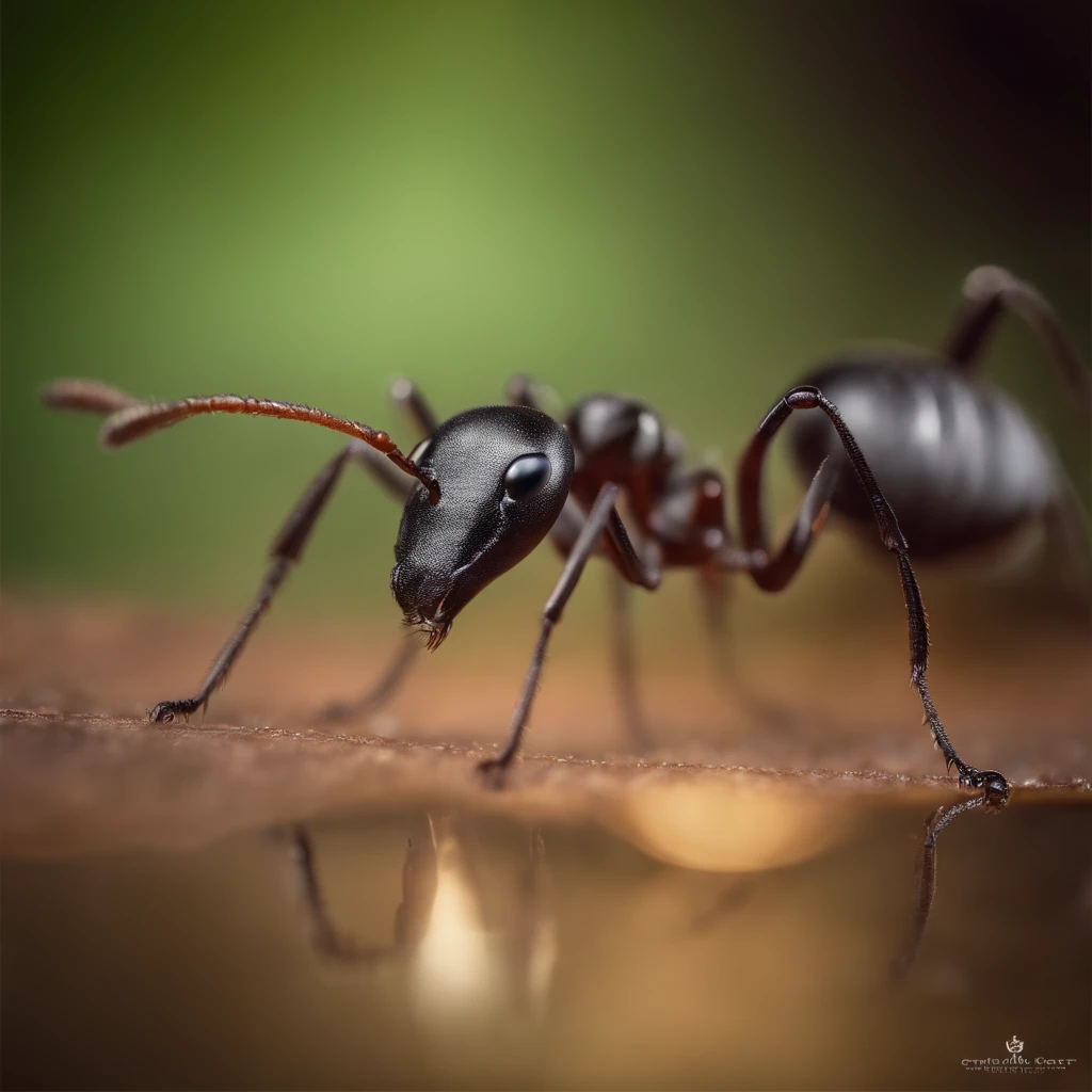 A crystal clear ant ornament