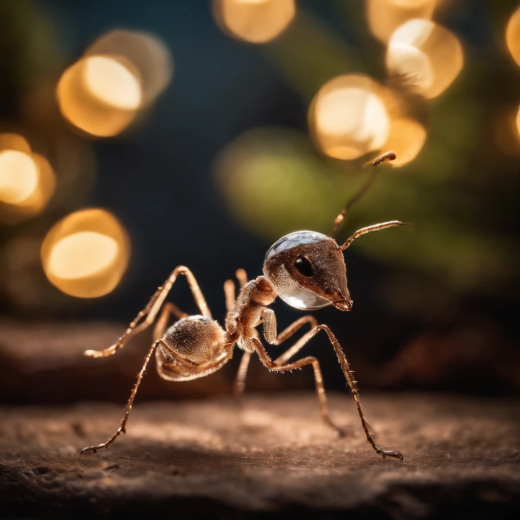 A crystal clear ant ornament