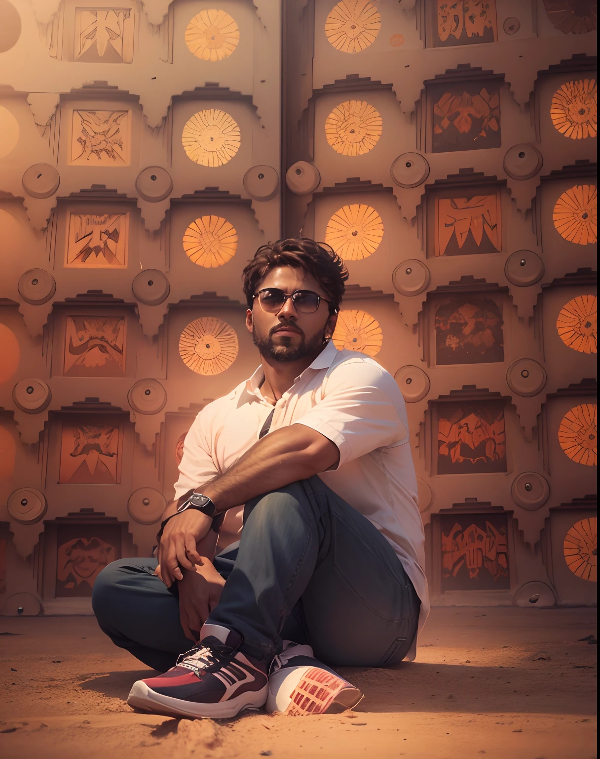 Change background in sunset with realistic colour,4k, smooth face