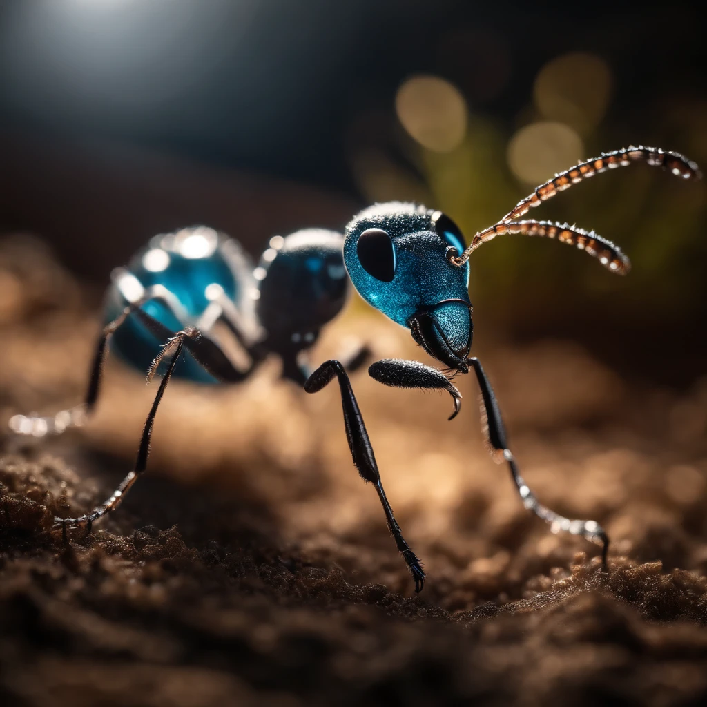 A crystal clear ant ornament