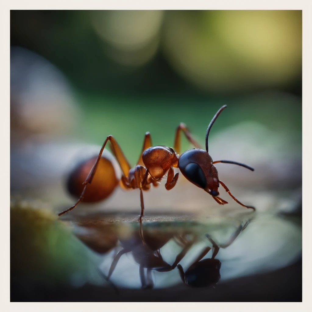 A crystal clear ant ornament